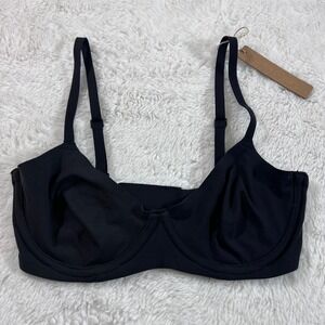 SKIMS Fits Everybody Unlined Underwire Bra Onyx Black BR-UWR-2293 32C NEW